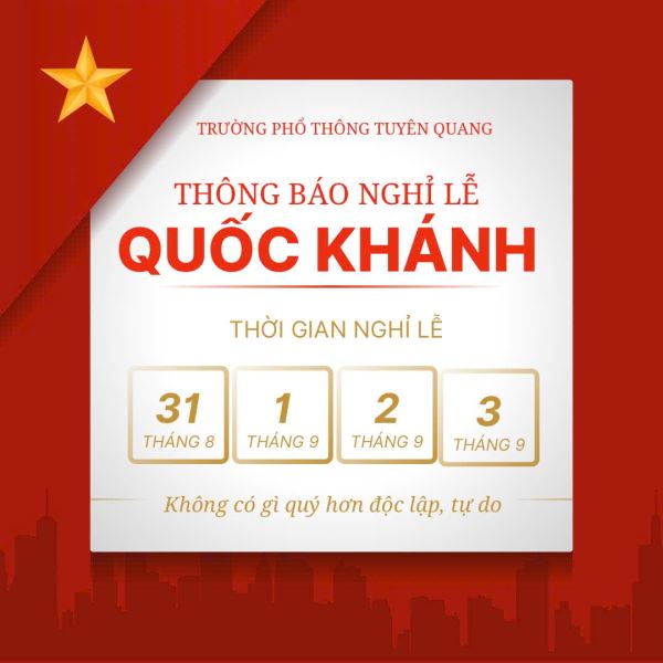 Thông báo nghỉ Lễ Quốc khánh 