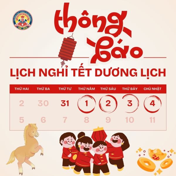 Thông báo nghỉ Tết Dương lịch